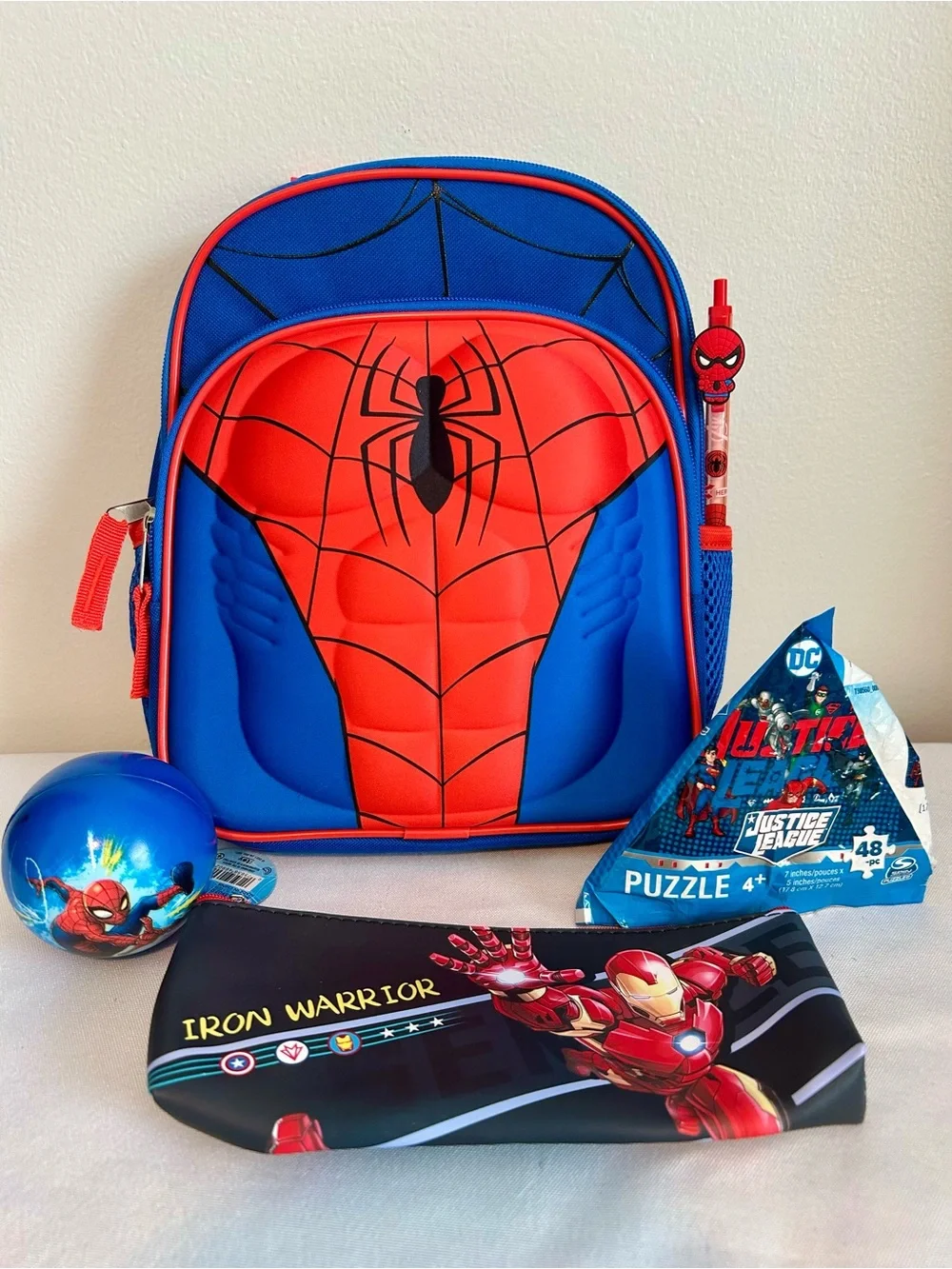 Kids Spider-Man Backpack Set in Red and Blue